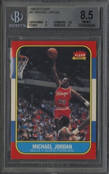 1986/87 Fleer #57 Michael Jordan Rookie Card - BGS NM-MT+ 8.5